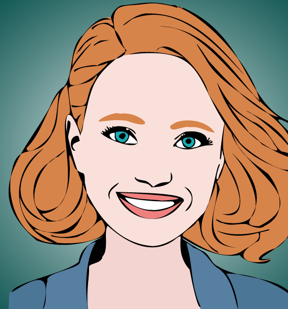 Artwork of K-BOS Design showing headshot of owner Kirsten Bos